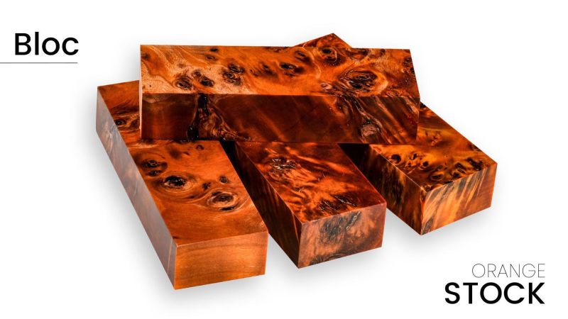 Stabilized Poplar burl block - Striking colors - for artisans - Raffir