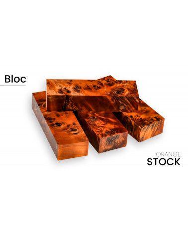 Stabilized Poplar burl block - Striking colors - for artisans - Raffir