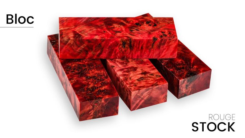 Stabilized Poplar burl block - Striking colors - for artisans - Raffir