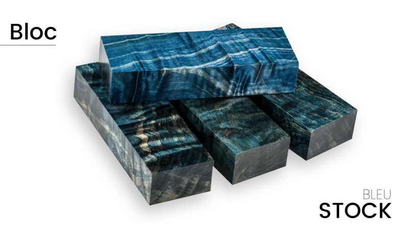 Bloque de álamo flambeado estabilizado - Colores impresionantes para artesanos - Raffir