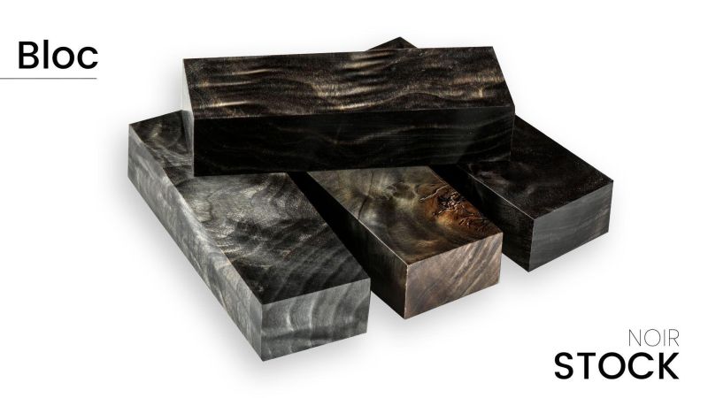 Bloc de peuplier flammé stabilisé - pour artisan - couleurs saisissantes - Raffir