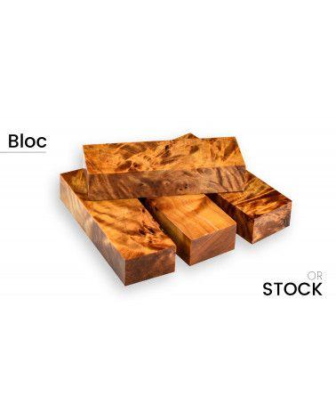 Bloc de peuplier flammé stabilisé - pour artisan - couleurs saisissantes - Raffir