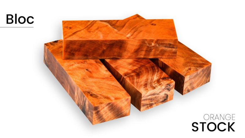 Bloque de álamo flambeado estabilizado - Colores impresionantes para artesanos - Raffir