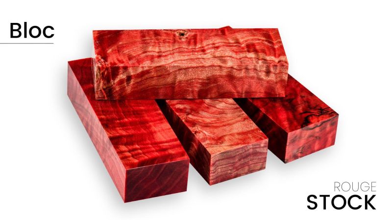 Stabilisiertes Flammenpappelblock - Auffällige Farben für Handwerker - Raffir