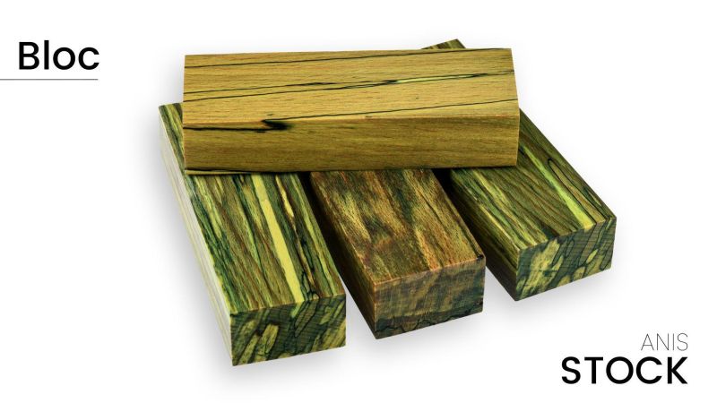 Stabilized multi-colored beech block - Raffir