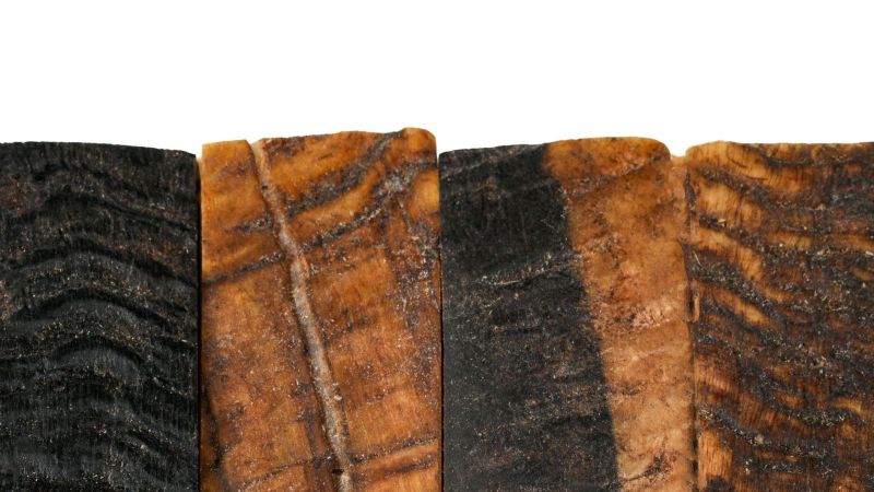 Flattened, planed, and contoured ram horn handle - primitive look