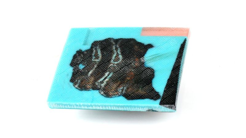 Plaque de Molaire de Mammouth stabilisé by Mercorne - Turquoise