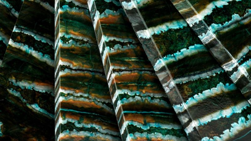 MERCORNE Manches de Molaire de Mammouth stabilisé - Turquoise