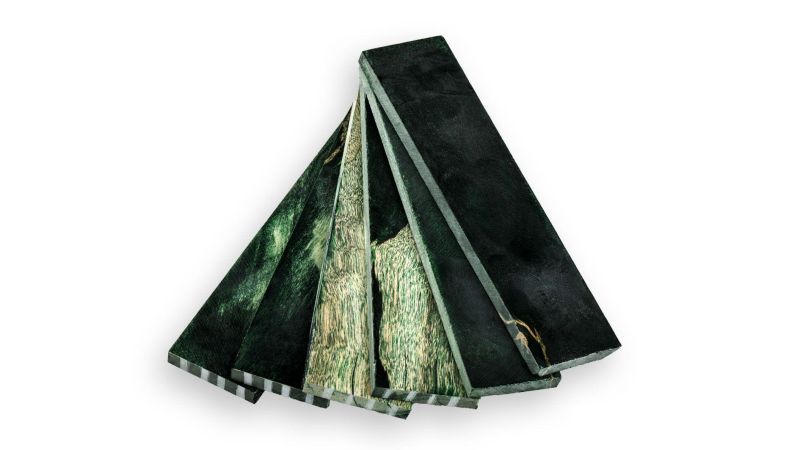 Manche de peuplier échauffé stabilisé - Mercorne - multi couleurs