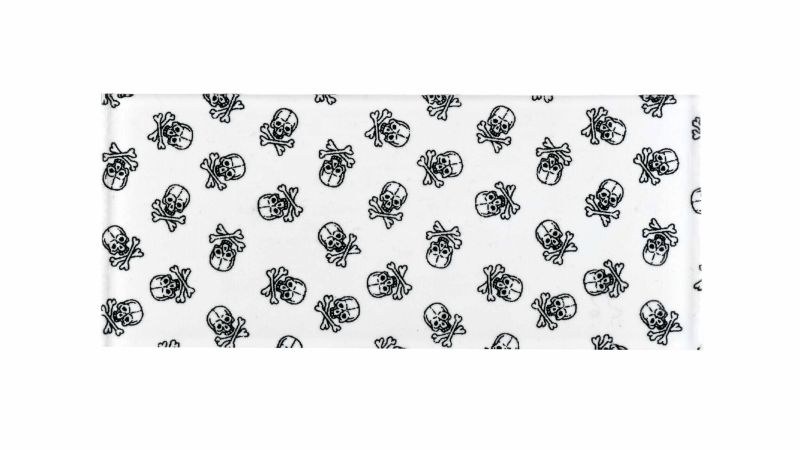 Inclusion de tissus "Tête de mort" - made in France - noir ou blanc
