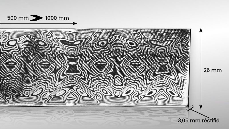 Barre de Damasteel, damascus with Nordic inspiration