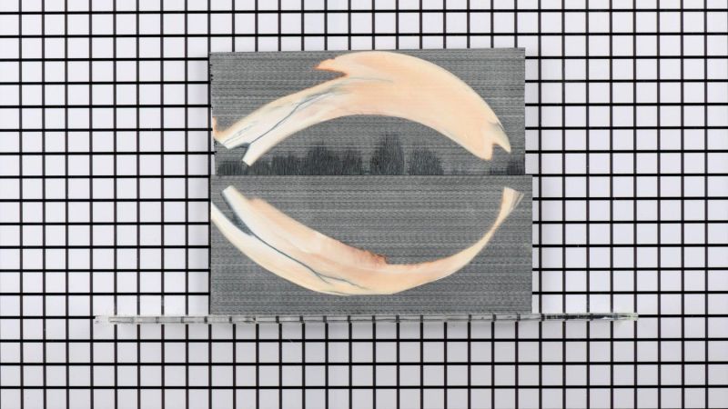 Unpolished stabilized warthog tusk handle - black resin