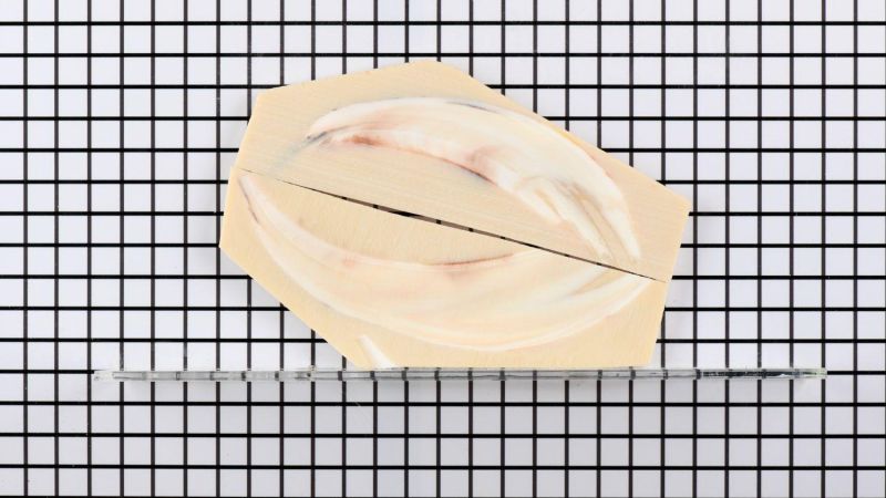 Unpolierter stabilisierter Warzenschweinzahn-Griff - beige Harz