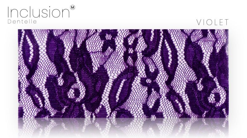 Real lace fabric inclusions - PMMA resin - made in France
