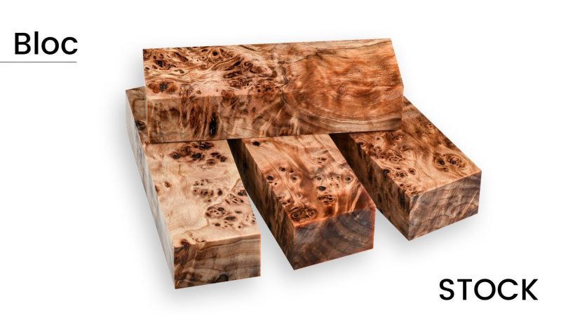 Stabilized poplar burl block - Mercorne - Multiple colors