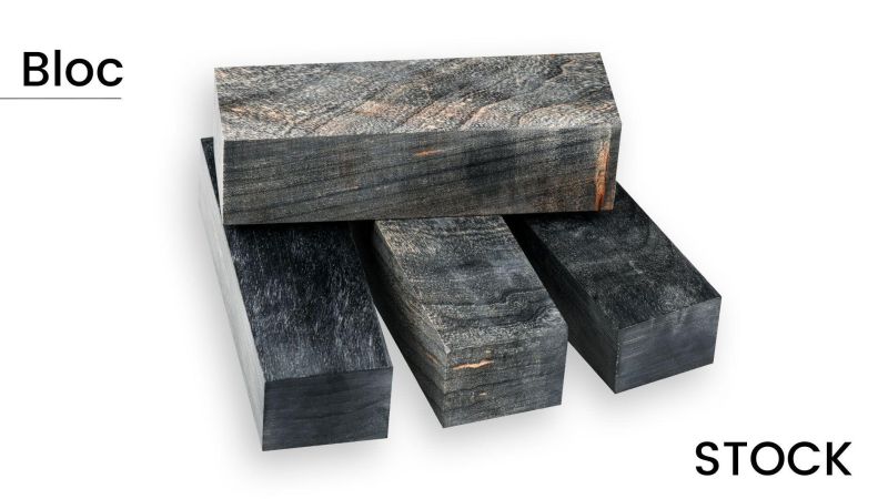 Stabilized flamed poplar block: Natural Beauty and Exceptional Durability (multi-colored)