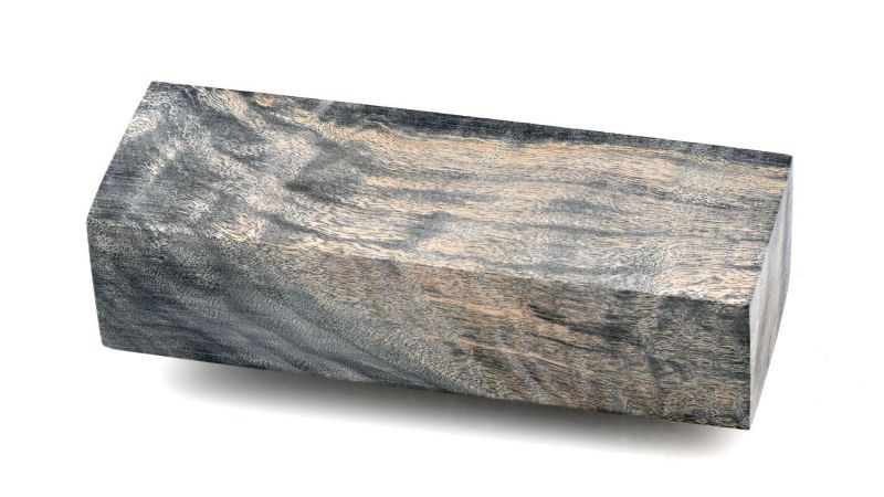 Stabilized flamed poplar block - Black