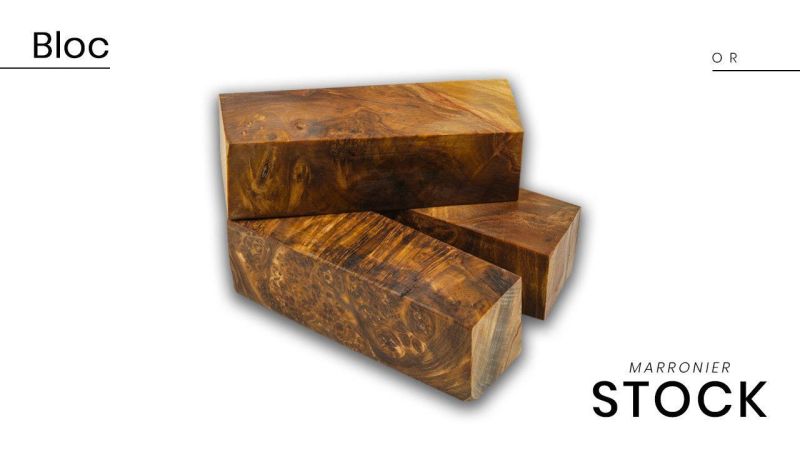 Bloc de marronnier stabilisé - facile à usiner - Fabriqué en France