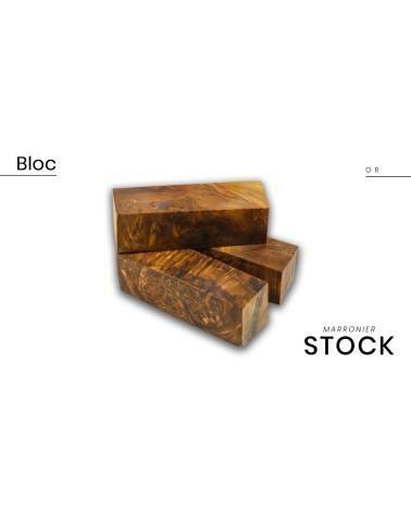 Bloc de marronnier stabilisé - facile à usiner - Fabriqué en France