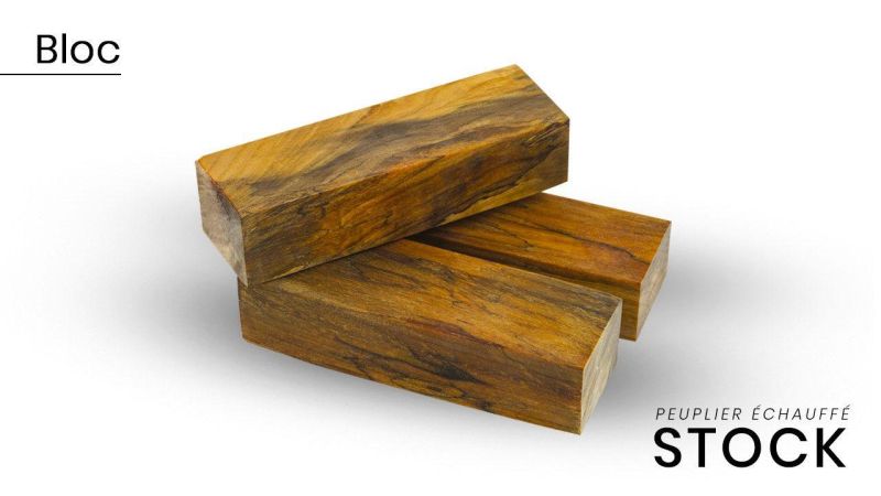 Bloc de peuplier échauffé stabilisé - multi couleur - made in France