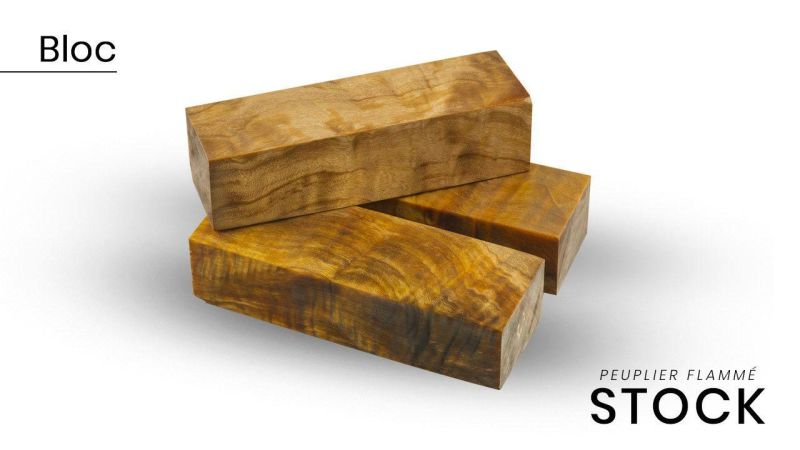 Bloc de Peuplier Flammé Stabilisé : Beauté Naturelle et Durabilité Exceptionnelle (multi-couleur)