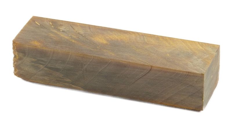 Stabilized flamed poplar block - Gold
