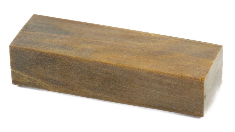 Stabilized flamed poplar block - Gold