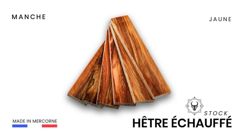 Stabilisierter wärmebehandelter Buche-Griff - Hergestellt in Frankreich - mehrfarbig