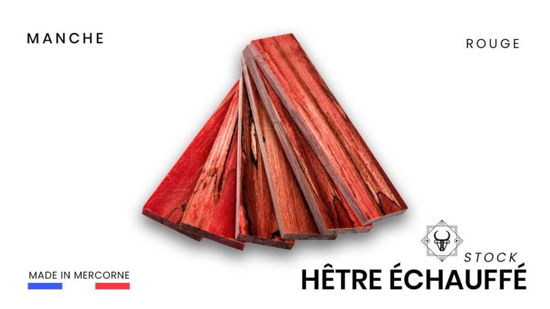 Stabilisierter wärmebehandelter Buche-Griff - Hergestellt in Frankreich - mehrfarbig