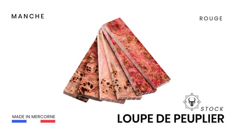 Manche Loupe de peuplier stabilisé - Mercorne - Multiples couleurs