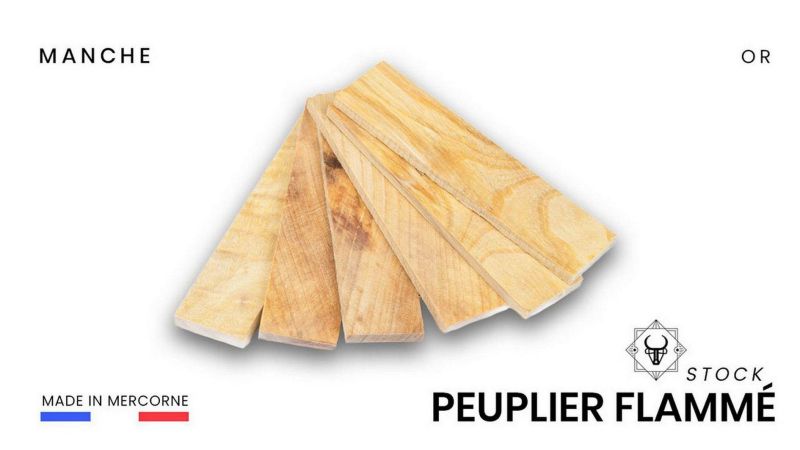 Manche de Peuplier Flammé Stabilisé : Beauté et Durabilité Exceptionnelle (multi-couleur)