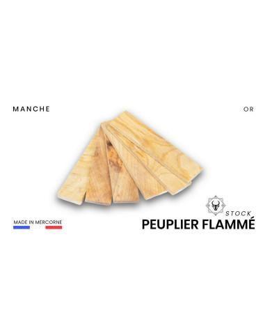 Manche de Peuplier Flammé Stabilisé : Beauté et Durabilité Exceptionnelle (multi-couleur)
