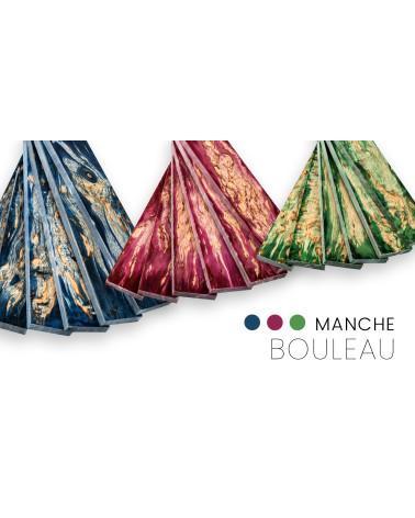 Mango de abedul estabilizado: hecho en Francia - multicolor