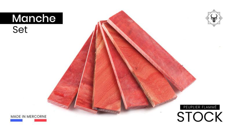 Manche de Peuplier Flammé Stabilisé : Beauté et Durabilité Exceptionnelle (multi-couleur)