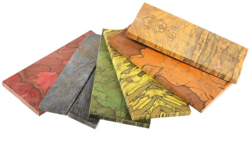 Manche de hêtre échauffé en bois de bout stabilisé - multi couleur - Raffir