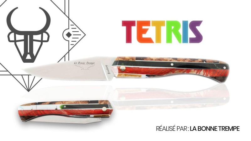 Tetris Handles for Knives - Wood and Resin Puzzle for Artisans