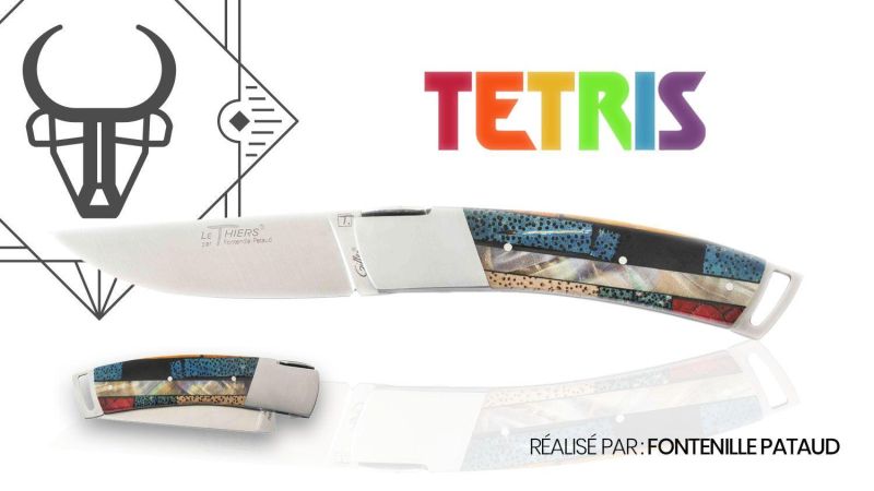 Mangos Tétris para Cuchillos - Puzzle de Madera y Resina para Artesanos