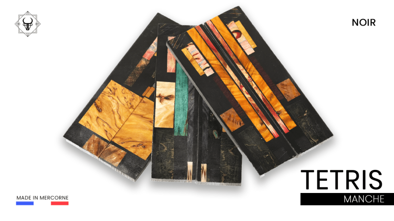 Tetris Handles for Knives - Wood and Resin Puzzle for Artisans