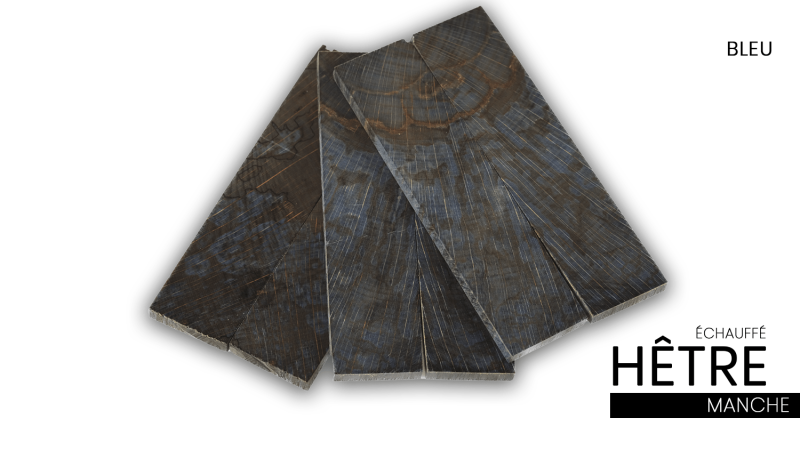 Manche de hêtre échauffé en bois de bout stabilisé - multi couleur - Raffir