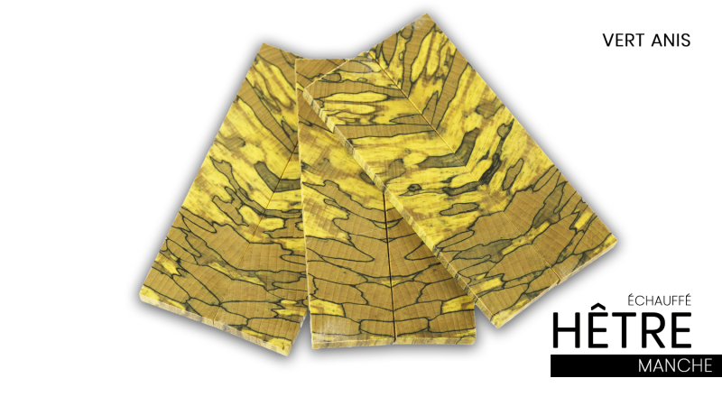 Stabilized heat-treated end-grain beech handle - multi-color - Raffir