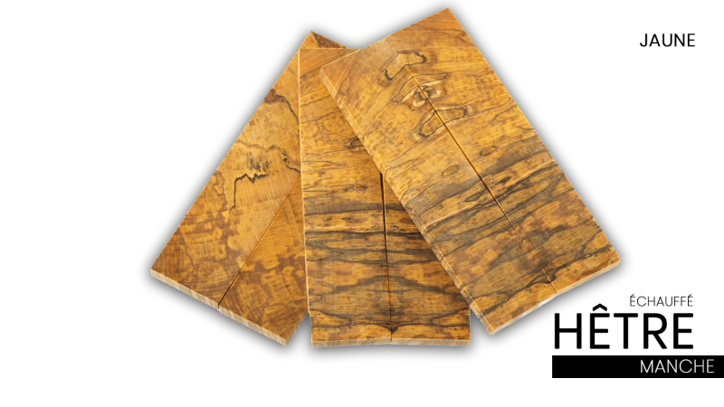 Stabilized heat-treated end-grain beech handle - multi-color - Raffir