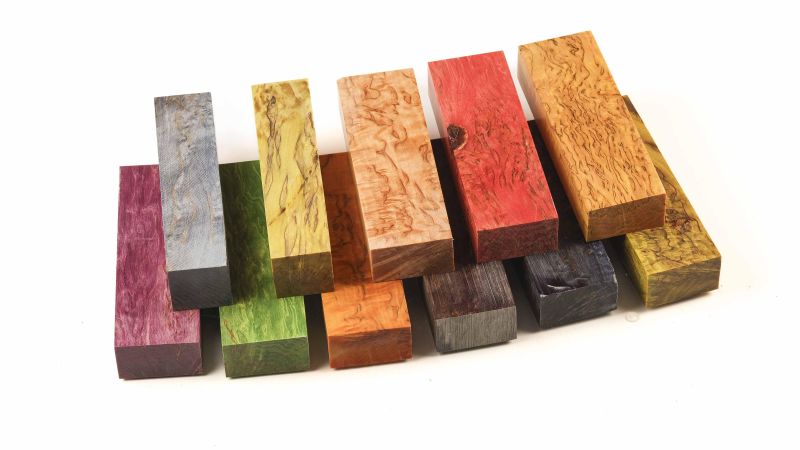 Bloc de bouleau stabilisé - multi couleurs / Raffir