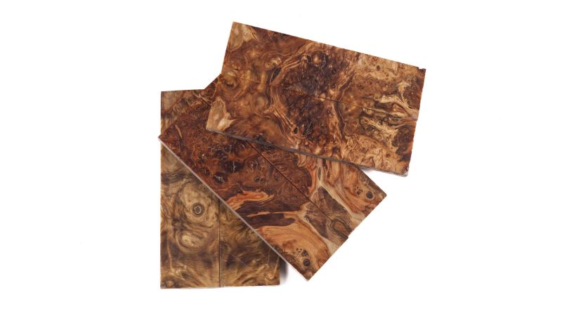 Manche Loupe de Marronnier Stabilisé - Bois d’Exception pour Coutellerie et Artisanat