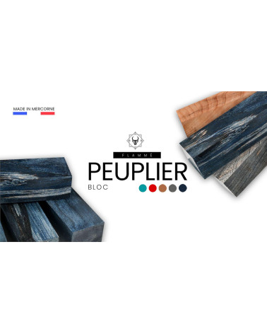 Stabilized flamed poplar block: Natural Beauty and Exceptional Durability (multi-colored)