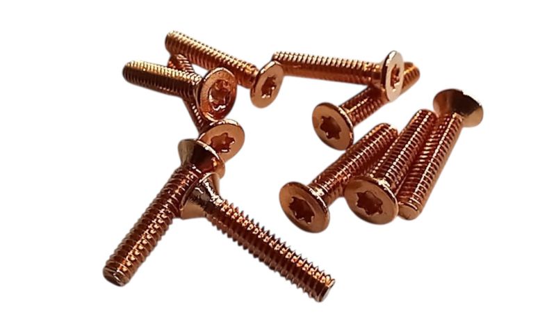 Viti dorate, placcate oro o in oro 24 carati (2 colori disponibili),M2, L 8 mm, confezione da 10 pezzi