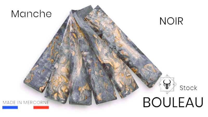 Mango de abedul estabilizado: hecho en Francia - multicolor