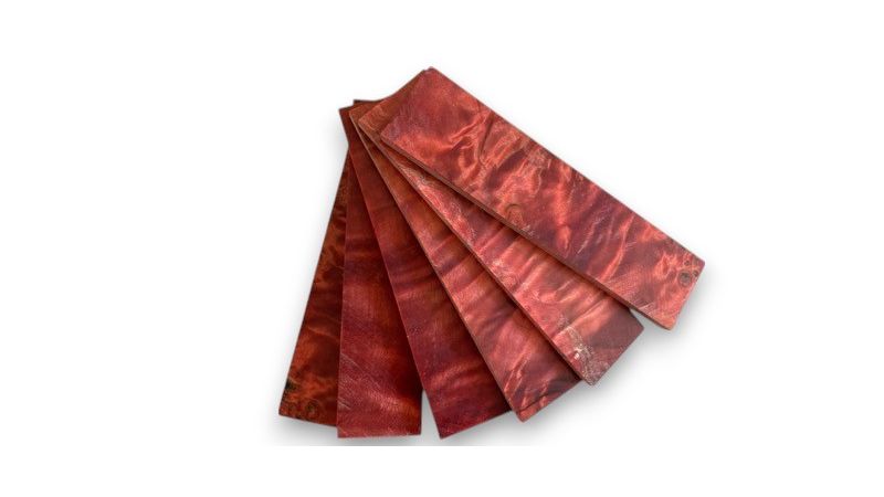 Mango de Álamo Flameado Estabilizado - para Artesano - Colores Impactantes - Raffir
