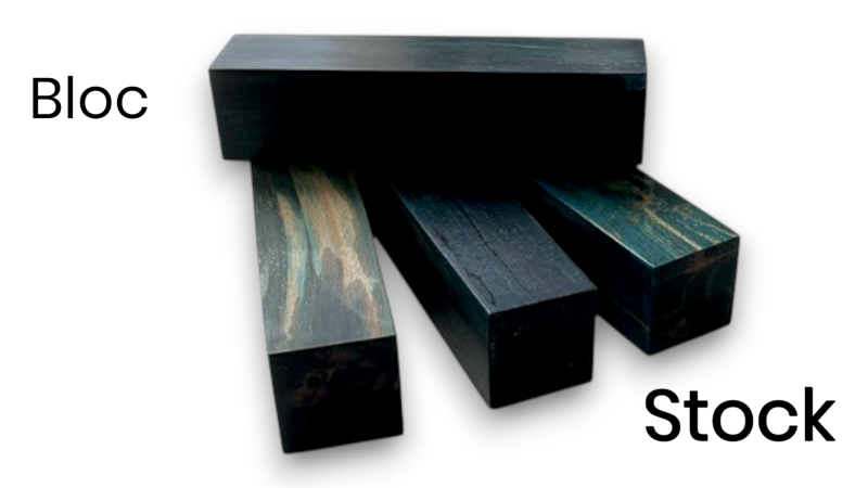 Stabilized spalted beech block - Made in France (multi-colored)