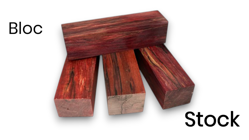 Bloc de hêtre échauffé stabilisé - Made in France (multi-couleur)