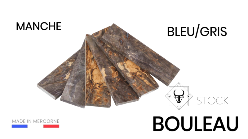 Stabilized birch handle: made in France - multi-color